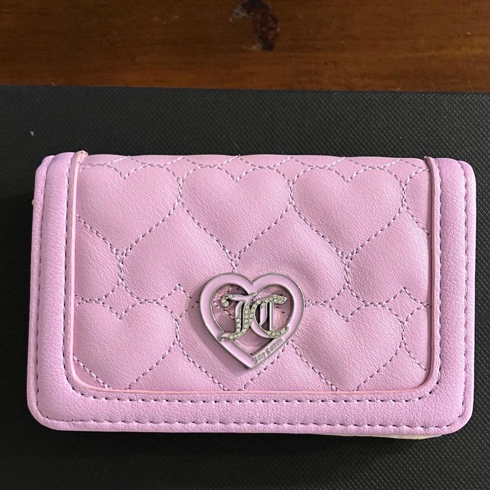 Juicy Couture Pink Heart Quilted Wallet
